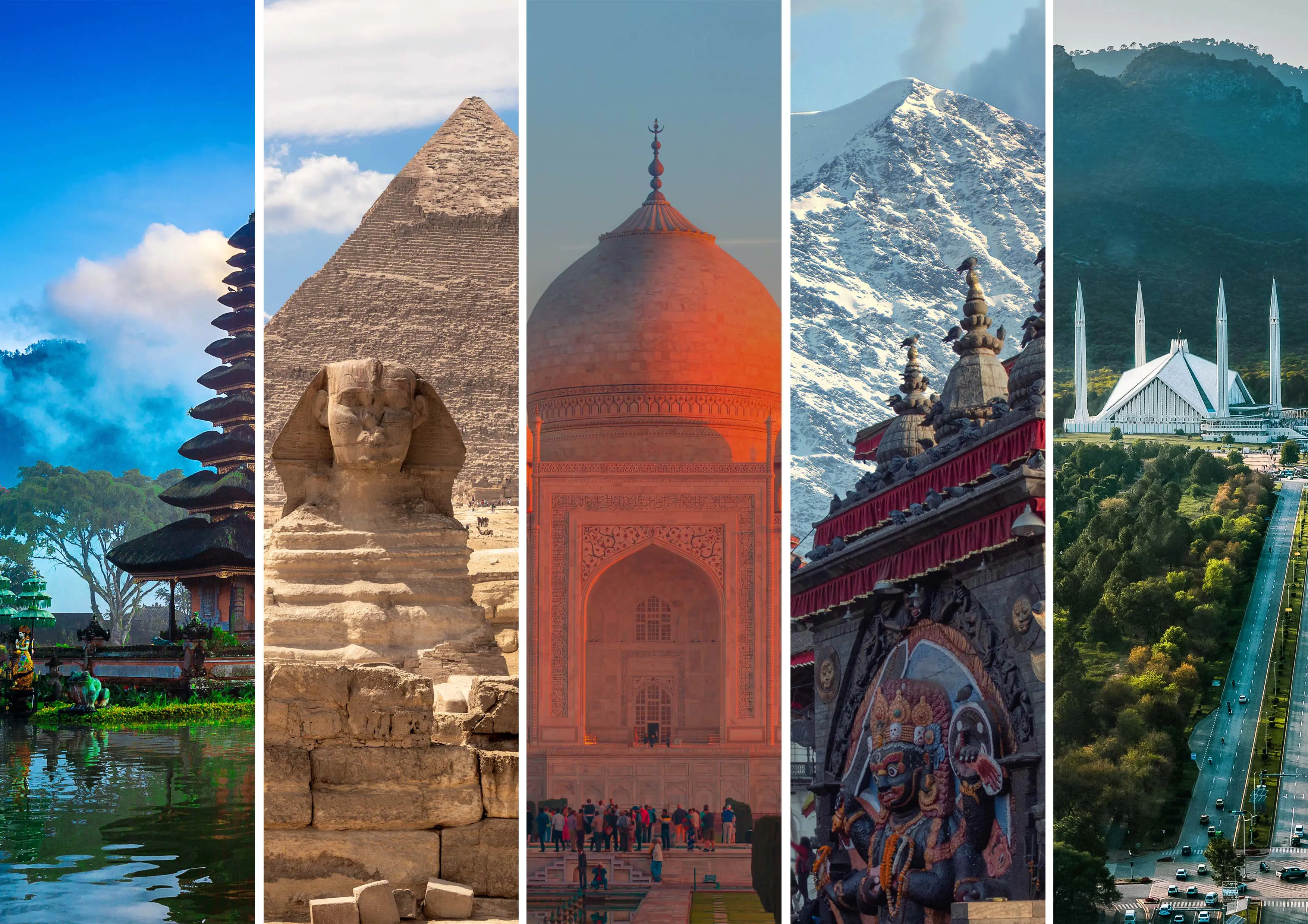 Pictures of top five destinations in FOREX Holiday Index